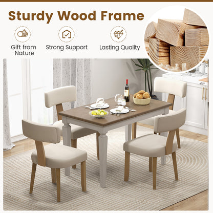 Dining Chairs with Curved Backrest and Padded Seat for Comfort - Set of 2