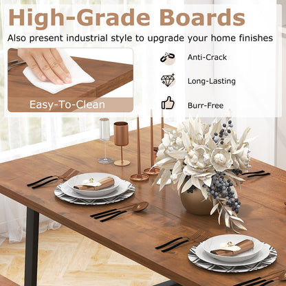 Industrial Style 3-Piece Dining Set with Wine Rack and Condiment Storage Seats 5-7