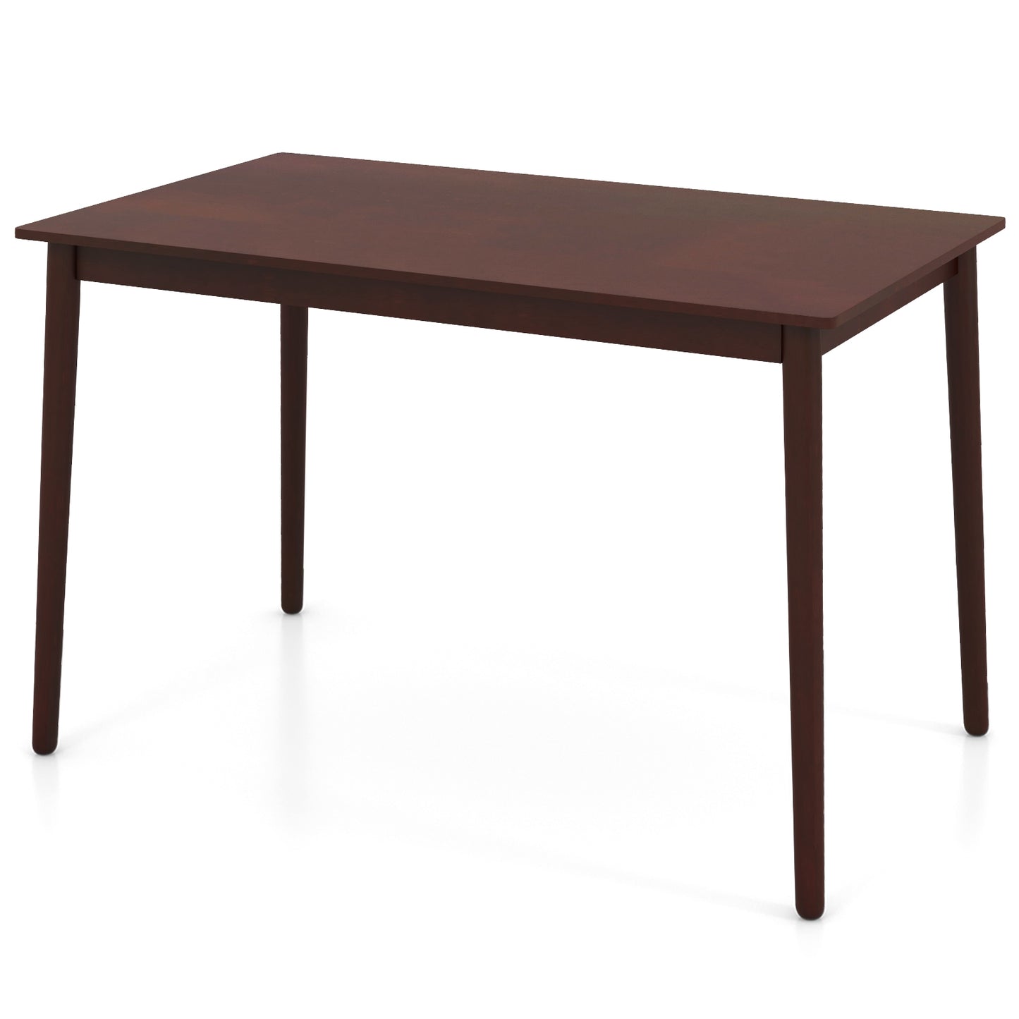 48 Inch Rectangular Dining Table for 4 with Solid Rubber Wood Legs and Wood Grain Finish