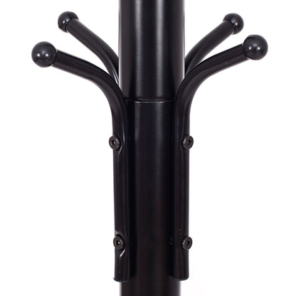 Freestanding Metal Coat Rack with 3 Tiers and 12 Hooks for Entryway or Bedroom