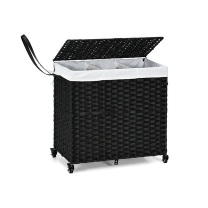 125L Multifunctional Laundry Hamper with Wheels & Detachable Liner Bags