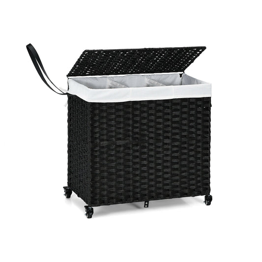 125L Multifunctional Laundry Hamper with Wheels & Detachable Liner Bags