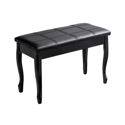 Classic Piano Bench with Storage Compartment and PU Leather Cushion - Black
