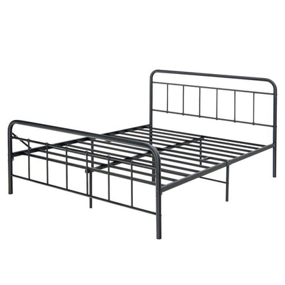 Sturdy Heavy Duty Metal Platform Bed Frame with Elegant Headboard - Queen Size