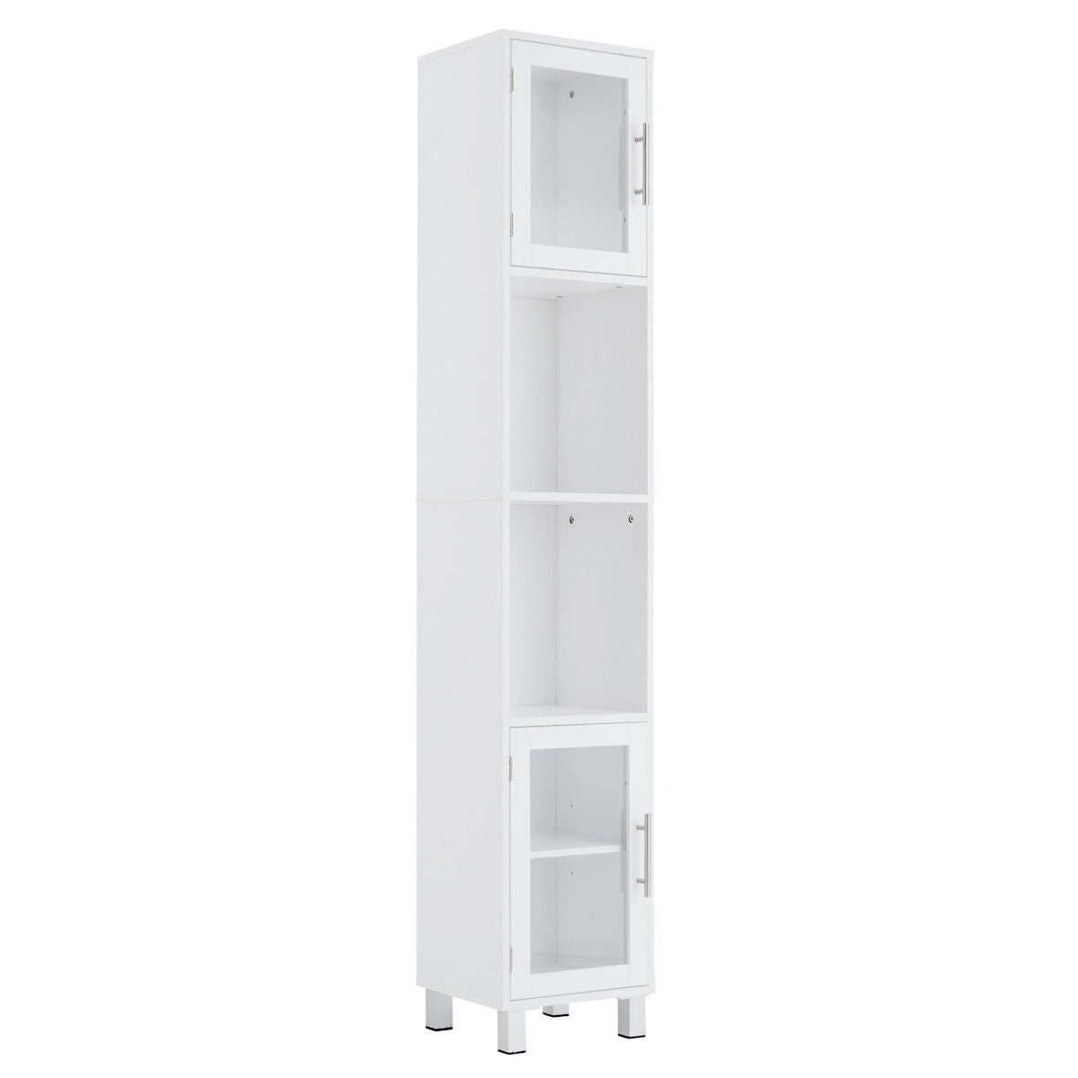 71" Tall Bathroom Storage Cabinet with Display Shelves & Organizer for Bedroom