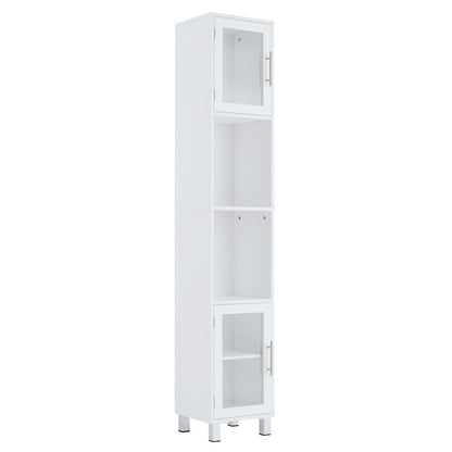 71" Tall Bathroom Storage Cabinet with Display Shelves & Organizer for Bedroom
