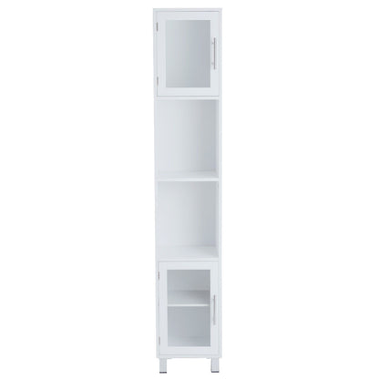 71" Tall Bathroom Storage Cabinet with Display Shelves & Organizer for Bedroom