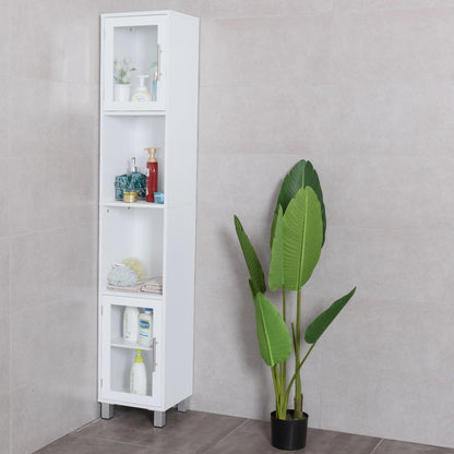 71" Tall Bathroom Storage Cabinet with Display Shelves & Organizer for Bedroom